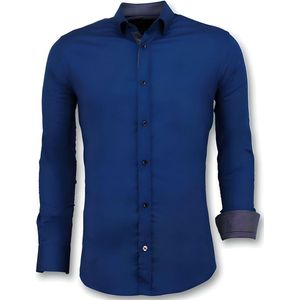 Getailleerde Overhemden Mannen - Blanco Blouse - 3041 - Blauw
