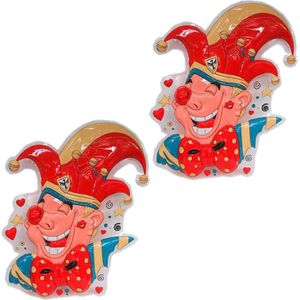 Carnaval wand decoratie bord prins Carnaval / Nar / Clown - 2 stuks