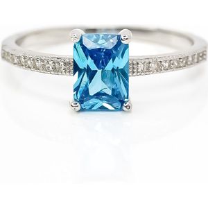 PROMETIDA / Ring met Steen / Ring Curacao / Turquoise / Ring Dames / cadeau dames / moederdag cadeau / maat 54 /7 / zie filmpje