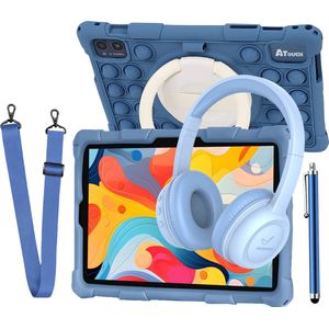 ATouch Combipakket - Kindertablet Tab 10 Pro + Kinderkoptelefoon - Volumebegrenzing - 128GB+64SD - Vanaf 3 jaar - Navy