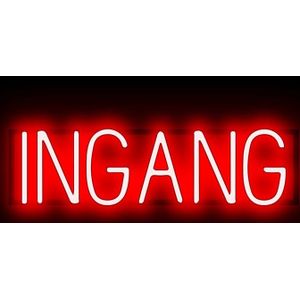 INGANG - Reclamebord Neon LED bord verlichting - SpellBrite - 57,4 x 16 cm rood - 6 Dimstanden - 8 Lichtanimaties