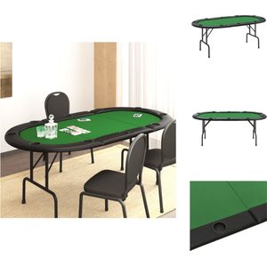 vidaXL Pokertafel - Opvouwbaar - Groen - 206x106x75 cm - Casinokwaliteit - Pokertafel
