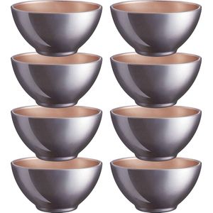 Luminarc Kommetjes/soepkommen/schaaltjes voor dessert/ontbijt - 8x - Glas - D13 x 6 cm - lila paars