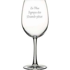 Rode wijnglas gegraveerd - 46cl - Le Plus Sympa des Grands-Pères