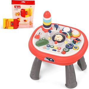 Activiteitentafel met Bouwplaat- Baby Speeltafel Dubbelzijdig Tafelblad - Baby Muziek Speelgoed - 1 jaar 2 jaar