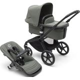 Bugaboo Fox 5 - Kinderwagen met Verende Wielen, Inklapbaar en Sturen met één hand, Black/Forest Green