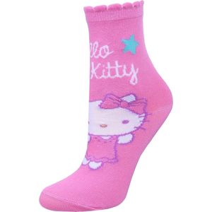 Donkerroze meisjessokken met Hello Kitty motief