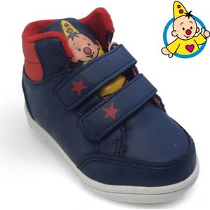 Bumba - blauwe sneakers met dubbele velcro/klittenbandsluiting voor jongens - maat 20 - hoogsluitende schoenen voor kinderen - marineblauwe wandelschoenen