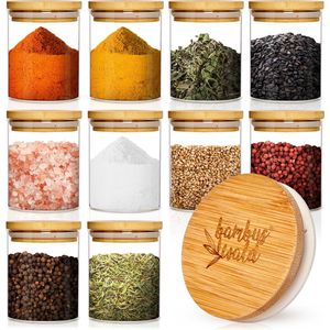 Rond glazen potjes bamboe deksel 10 stuks elk 150 ml luchtdicht