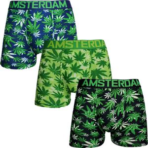 3 PACK Boxershort Heren | Katoen | Maat XXL | Amsterdam | Wiet Cannabis | Ondergoed Heren | Onderbroeken Heren |