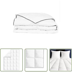 vidaXL Winterdekbed - 140x200 cm - Wit - Dons Winterdekbed - Dekbed - Microfiber Dekbed - Eendenvullingen - Donsvulling