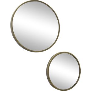 LOFT42 Mirror Set van 2 Spiegels Rond Messing - Metaal - Ø45 & Ø35