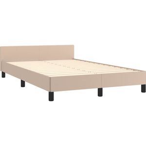 vidaXL - Bedframe - zonder - matras - 120x190 - cm - kunstleer - cappuccinokleurig