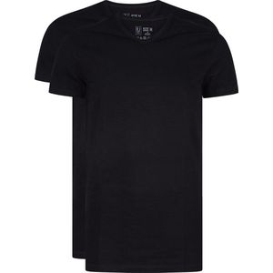 RJ Bodywear Everyday - Gouda - 2-pack - T-shirt V-hals smal - zwart -  Maat M