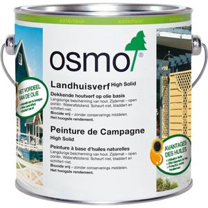 Osmo Landhuisverf 2101 Wit, 2,5L - RAL 9016 - Hout Verf Wit - Dekkende Uitstraling - Witte Verf Hout - Verfolie