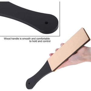 Handmatige rozor Slijpplank - Dubbele Size PU Lederen Scheermes Rechte Strop Riem - Messenslijper Antislip Bamboe Base - Sharpener in Content