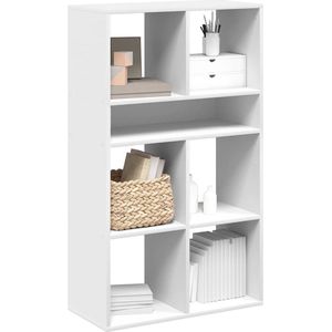 vidaXL Boekenkast - 66x31x112 cm - Bewerkt hout - Wit Boekenkast - Boekenkasten - Opbergkast - Boekenplank