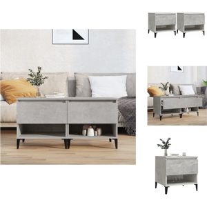 vidaXL Bijzettafel - Bijzettafels - Salontafel - Salontafels - Bijzettafels 2 st 50x46x50 cm bewerkt hout betongrijs