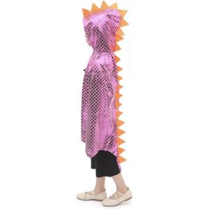 Dinosaurus Cape - Roze - Dino Verkleedset - Draken Verkleedkleding - Verkleedkleding Meisje - Kostuum - Carnaval - Halloween - Kinderfeestje - Verkleedpak - Verkleedset - Capuchon