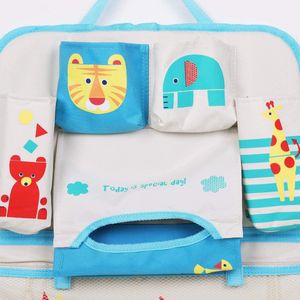 Rugleuningtas met cartoonmotief, dierenpatroon, autorugleuningbescherming, schattige Oxford autostoelbeschermer, waterdichte autostoel-organizer, 6 vakken, auto-organizer, autostoelbeschermer