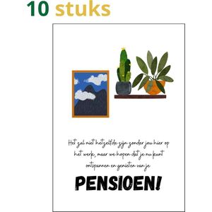 Wenskaarten set - wenskaarten pensioen - afscheid collega - pensioen - afscheid - 10 kaarten - A6