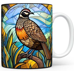 Mok met Kwartel Beker voor koffie of tas voor thee, cadeau voor dierenliefhebbers, moeder, vader, collega, vriend, vriendin, kantoor