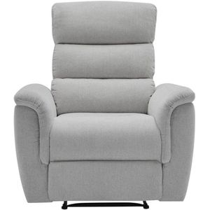 Vente-unique Elektrische relaxfauteuil van lichtgrijze stof CARTASIA