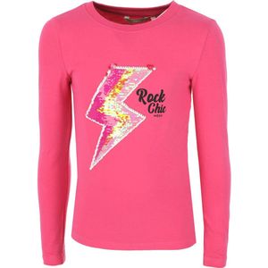 Lange Mouwen T-shirt Two Way Sequince Meisjes - Roze - Maat 110-116