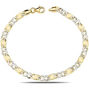 Juwelier Zwartevalk 14 karaat gouden bicolor armband - ZV 997/18cm--