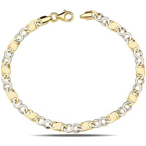 Juwelier Zwartevalk 14 karaat gouden bicolor armband - ZV 997/18cm