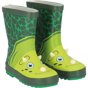 Grüne 3D Dino-Design-Regenstiefel von XQ Footwear 25/26