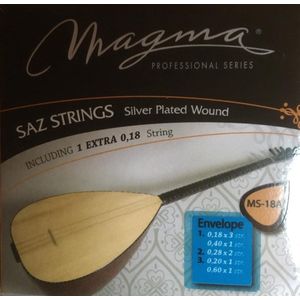 Magma MS-18A Snaren voor bağlama (saz) met extra 0,18 snaar! Silver plated wound