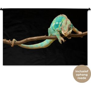 Wandkleed Dieren - Close-up panterkameleon Wandkleed katoen 120x80 cm - Wandtapijt met foto