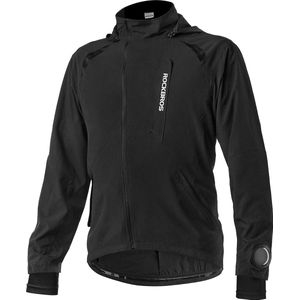 ROCKBROS Herfst Zomer Fietsjack, Heren Dames, Elastisch, Ademend, Hardloopjack Zwart 4XL