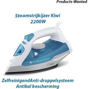 Kiwi - Stoomstrijkijzer - Blauw/Wit - Elektrisch - Vermogen 2200W - Inhoud 380ml