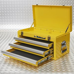 Datona® Gereedschapskist met drie lades - Geel