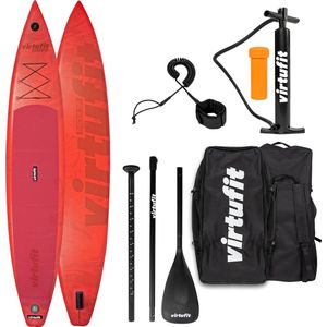 Virtufit Supboard Racer 381 - Rood - SUP board - Opblaasbaar - Stand Up Paddle Board - Inclusief accessoires en draagtas - GoPro Mount - Tot 180 kg