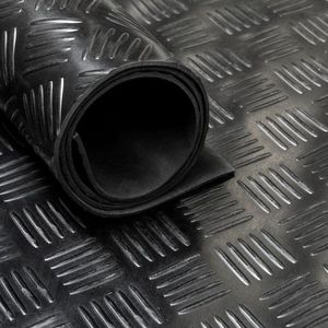 Rubber loper / rubbermat op rol Traanplaat 3mm - Breedte 120 cm