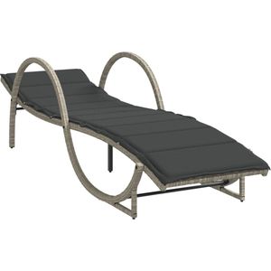 vidaXL Ligbed met Kussen - Lichtgrijs - 60x199x42cm Ligbed - Lounge Stoel - Tuinset - Buitendecoratie - Relaxfauteuil