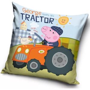 Sierkussen - Peppa Pig - George Loves His Tractor 40x40 cm