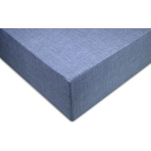 Zohome Lino Hoeslaken - Eenpersoons - Katoen - 90x210-220cm - Blauw