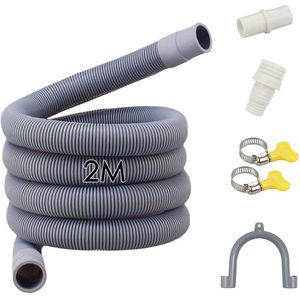 Universele Afvoerslangenset voor Wasmachines en Vaatwassers, 2 Meter, Compleet met Accessoires