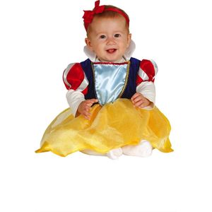 Guirca - Sneeuwwitje Kostuum - Mini Sneeuwwitje Prinses Baby - Meisje - Blauw, Rood, Geel - 1 - 12 maanden - Carnavalskleding - Verkleedkleding