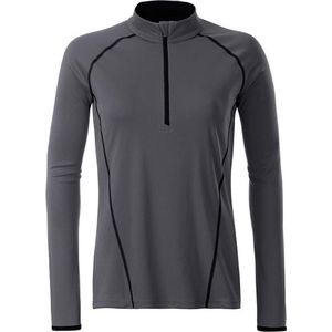 James and Nicholson Dames/dames Sport Top met lange mouwen (Titan Grijs/Zwart)