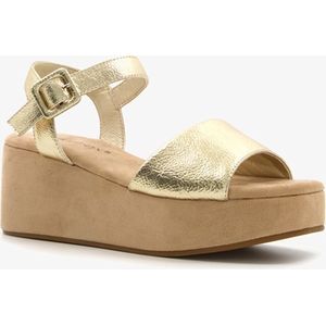 Blue Box dames sandalen met sleehak goud - Maat 38