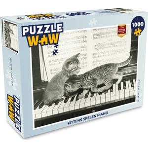 Puzzel Kittens spelen piano - Legpuzzel - Puzzel 1000 stukjes volwassenen