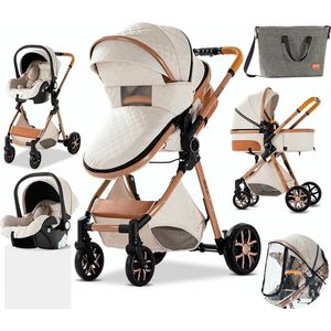 Jo-Jo Products 4U - Kinderwagen 3-in-1 – Luxe kinderwagen - Buggy – Wandelwagen - Multifunctioneel – opklapbaar – Incl autostoel – Wit