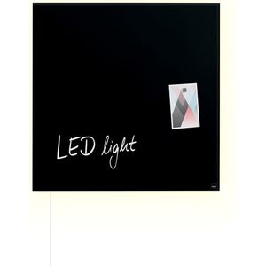 Sigel glasmagneetbord - Artverum - LED - 48x48cm - zwart - SI-GL400