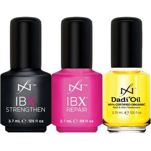 Famous names IBX & Dadi'Oil - Complete Nagel Trio - Minipack voor Nagelverzorging - IBX Strengthen 3,7 ml, IBX Repair 2,7 ml & Dadi'Oil 3,75 ml