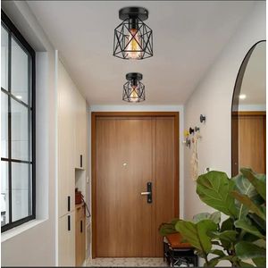 Moderne Plafondlamp - Zwart - Moderne Lamp - E27 - Gangpad of Hal Lamp - Vintage Lamp - Plafoniere